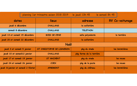 modif planning Janvier 2019